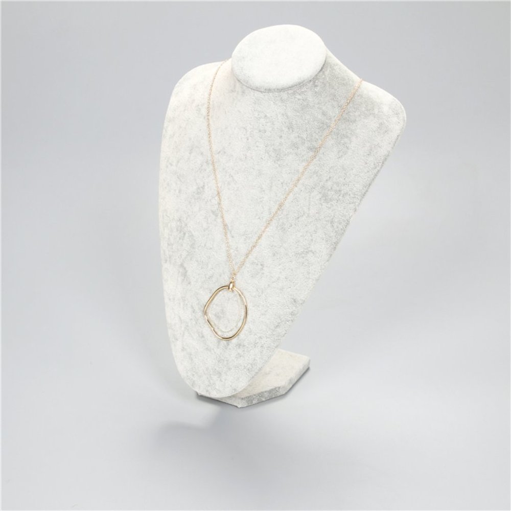 Clear Acrylic Circle Long Necklace - Picture 5 of 9